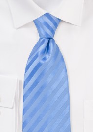 Tonal Light Blue Striped Tie in XXL Length