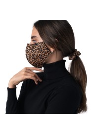 scrunchie mask set leppard print
