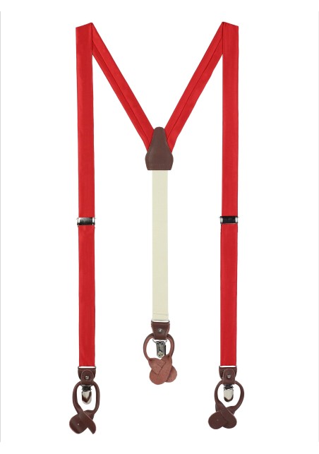 Bright Red Fabric Suspenders