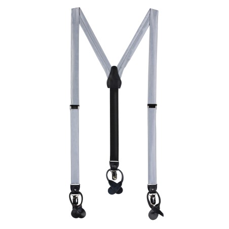 Formal Silver Mens Suspenders
