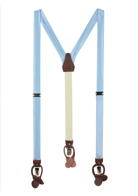 Light Blue Mens Fabric Suspenders
