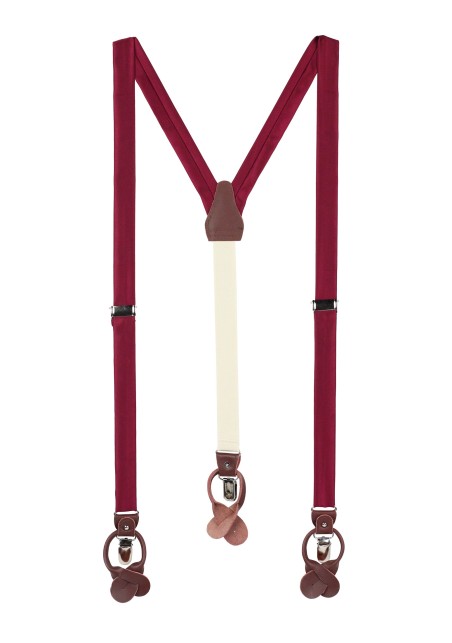 Mens Suspenders in Classic Burgundy