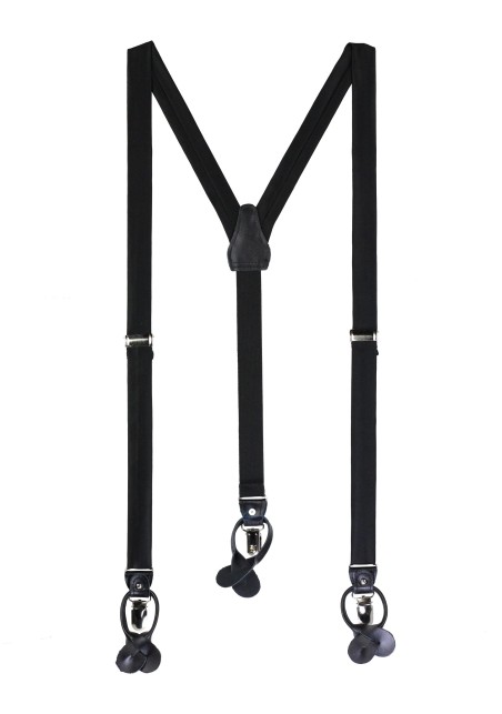 Elegant Satin Black Suspenders