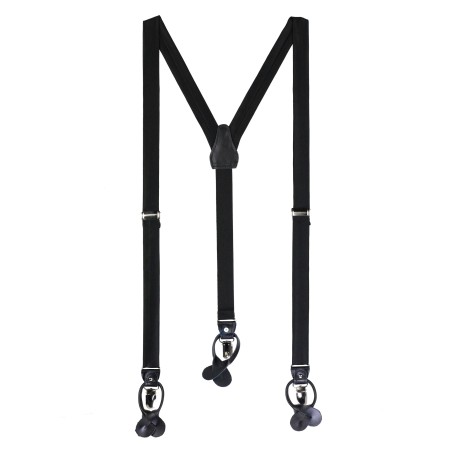 Elegant Satin Black Suspenders