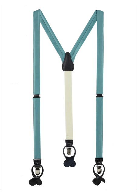 Teal Colored Fabric Suspenders