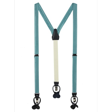 Teal Colored Fabric Suspenders