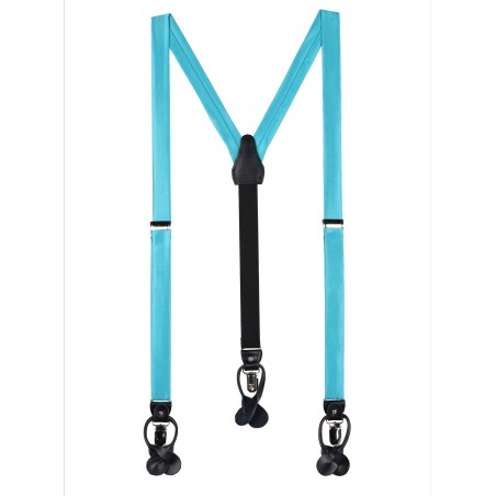 Bright Aqua Blue Suspenders