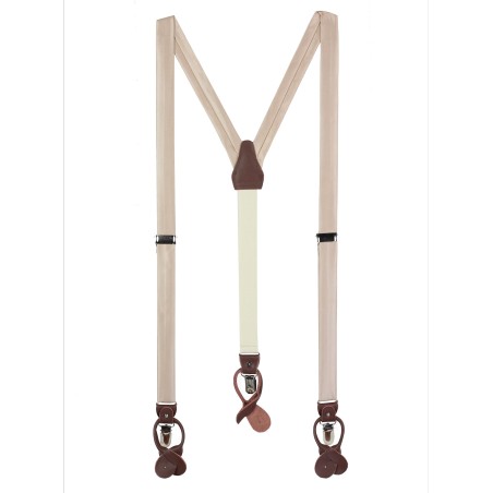 Classic Champagne Satin Fabric Suspenders