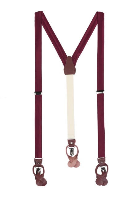 Wine Red Mens Suspenders