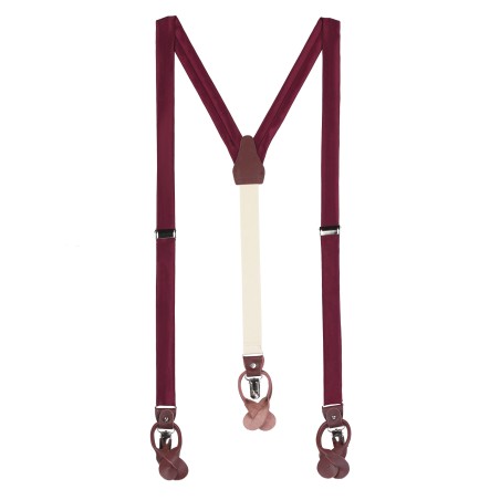 Wine Red Mens Suspenders