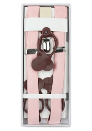 Suspenders in Peach Blush Pink in Box