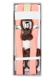 Solid Peach Pink Suspenders in Box