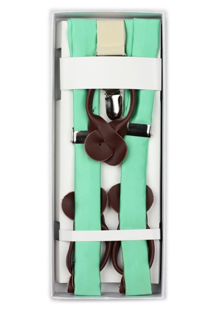 Bright Mint Green Summer Suspenders in Box