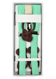 Bright Mint Green Summer Suspenders in Box
