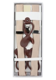 Classic Champagne Satin Fabric Suspenders in Box