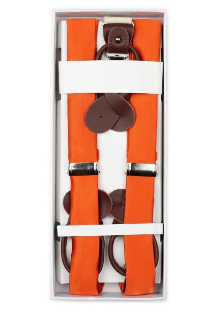 Persimmon Orange Fabric Suspenders in Box