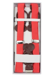 Neon Coral Mens Suspenders in Box