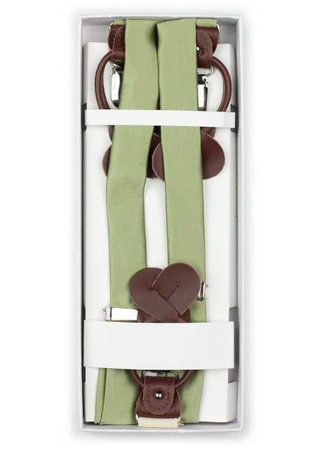 Light Sage Colored Suspenders in Box