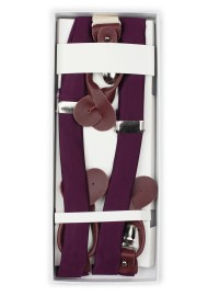 Plum Purple Mens Suspenders in Box