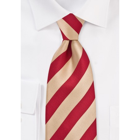 Gold and Red Striped Tie