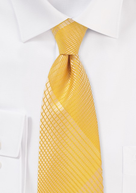 Mimosa Yellow Summer Plaid Tie