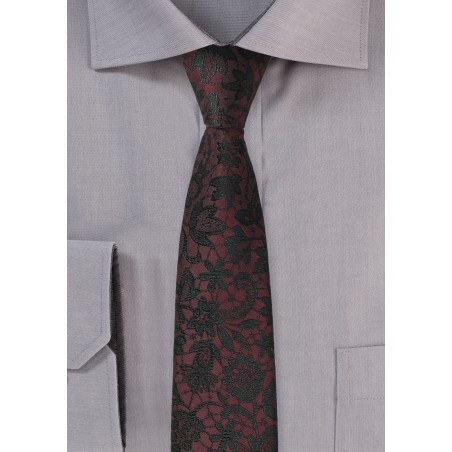 Fig Red Floral Silk Tie