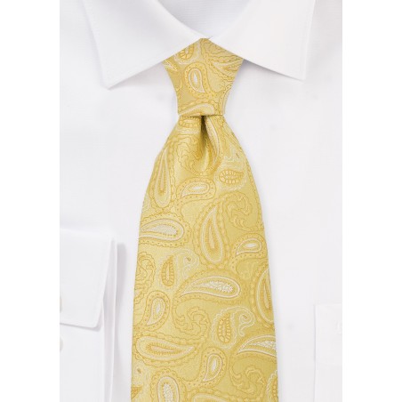 Bright Yellow Paisley TIe