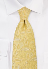 Bright Yellow Paisley TIe