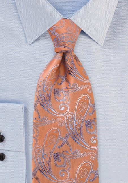 Tangerine Paisley Tie