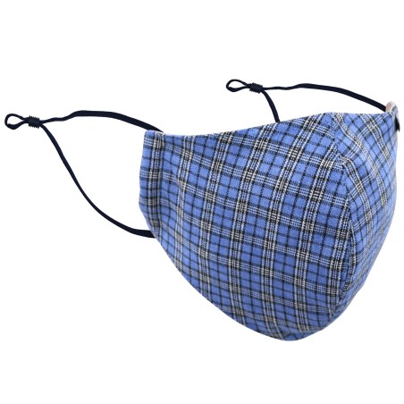 Blue Autumn Tartan Plaid Filter Mask