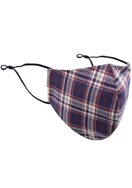 Fall Tartan Plaid Mask in Grape and Burgundy