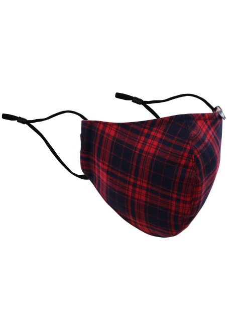 Punk Rock Tartan Face Maks in Black and Red