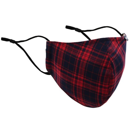 Punk Rock Tartan Face Maks in Black and Red