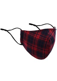Punk Rock Tartan Face Maks in Black and Red