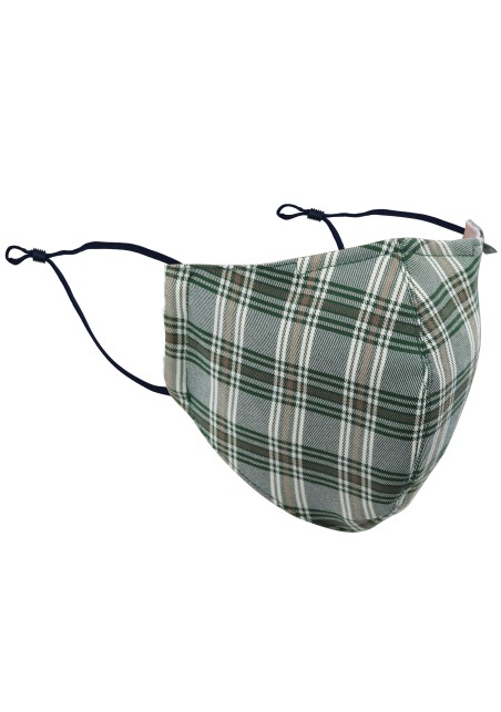 Green and Fall Beige Brown Plaid Mask