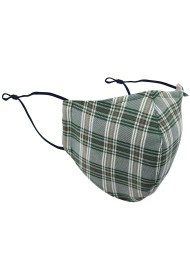 Green and Fall Beige Brown Plaid Mask