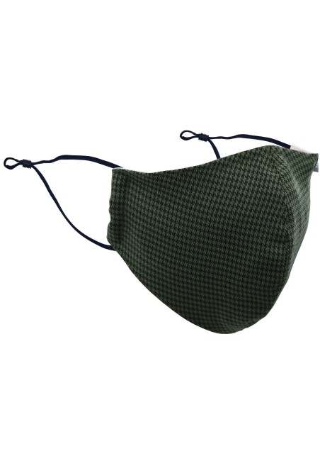 Hunter Green and Black Houndstooth Check Mask