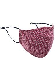 Duke Plaid Mask in Reds and Grays