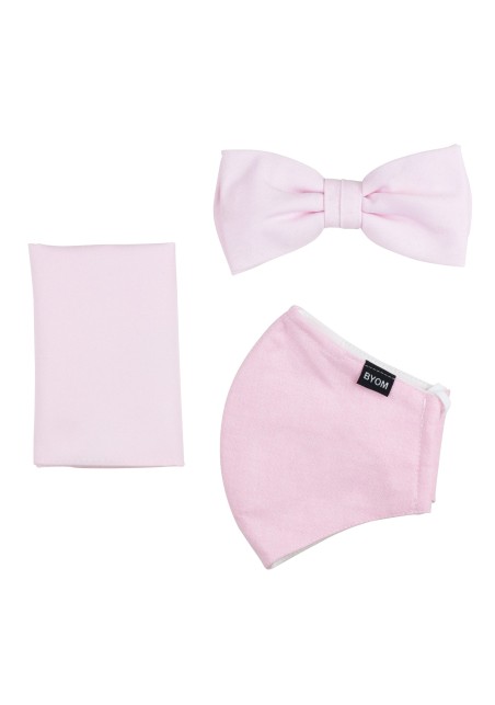 Soft Pink Mask and Bow Tie Set