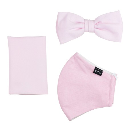 Soft Pink Mask and Bow Tie Set