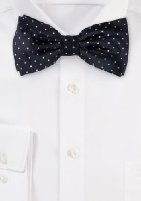 Black Pin Dot Bow Tie