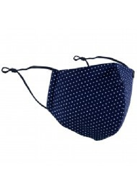 Pin Dot Filter Face Mask in Navy Blue