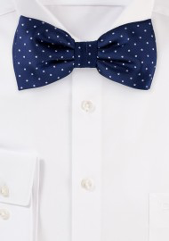 Pin Dot Bow Tie in Navy Blue