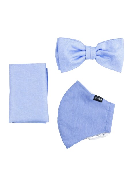 Sky Blue Mask and Bow Tie Set