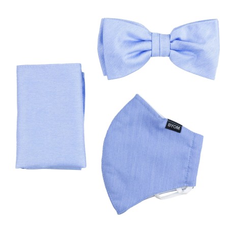 Sky Blue Mask and Bow Tie Set