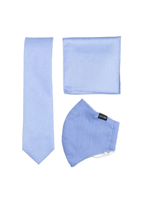 Sky Blue Mask and Tie Set