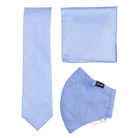 Sky Blue Mask and Tie Set