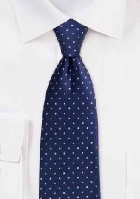 Pin Dot Necktie in Navy Blue