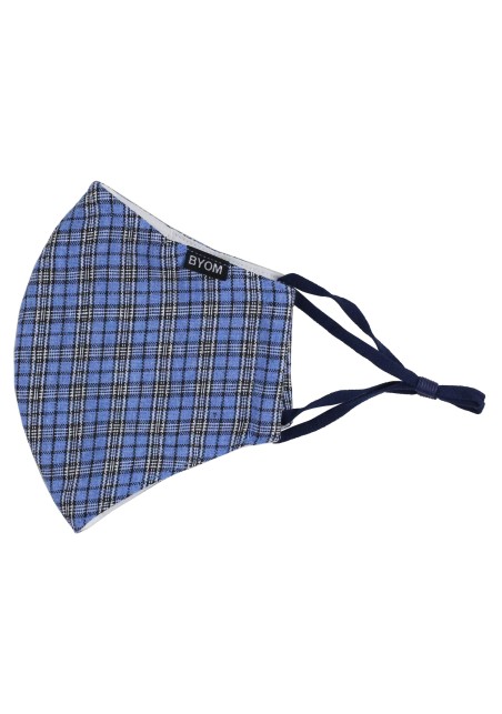 Blue Autumn Tartan Plaid Filter Mask Flat