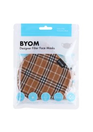 Autumn Check Mask in Brown and Burnt Orange in Mask Bag